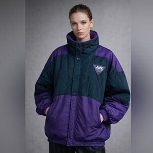 Vintage JOFFREY performance 90s Windbreaker Jacket - Teal& Purple